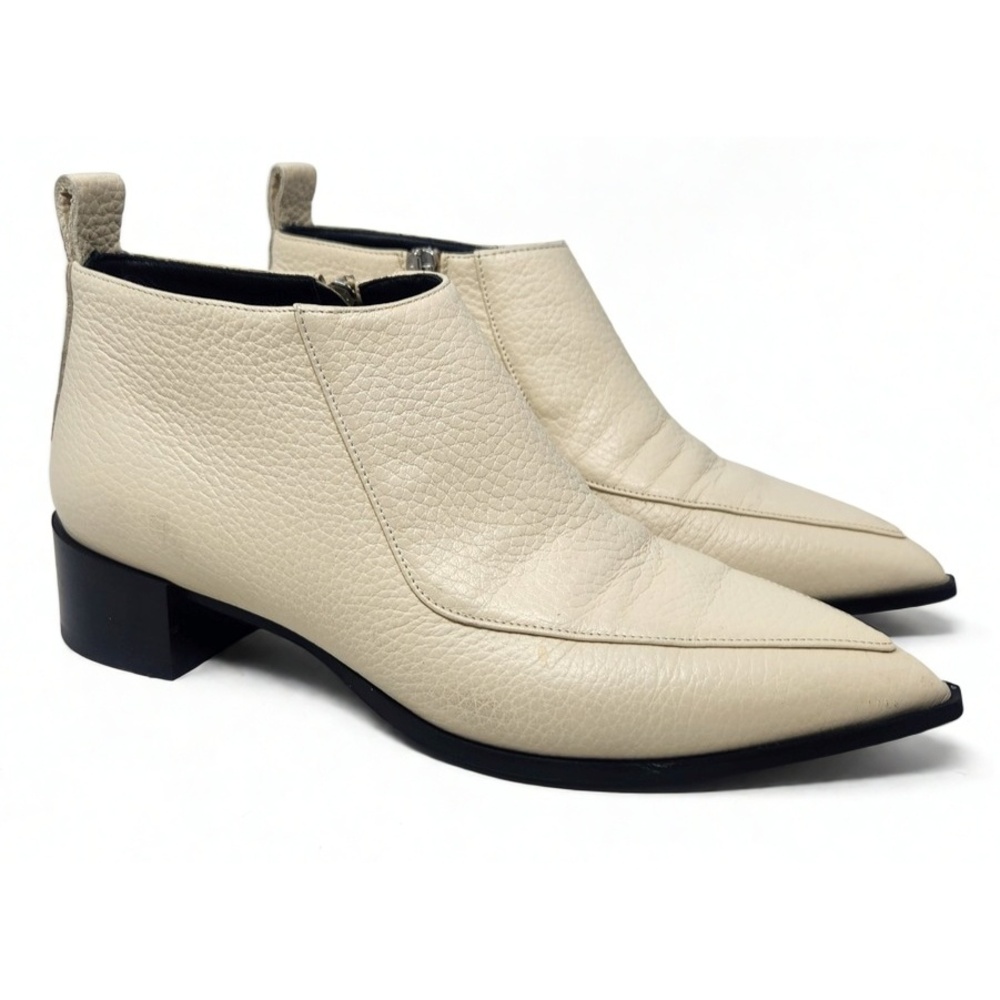 Everlane Italian Leather Bootie Size 7 Pointed Toe Side Zip Minimalist Workwear